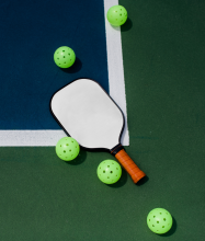 pickleball racket and balls